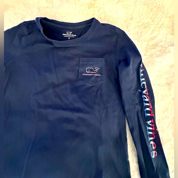 Vineyard Vines Kids Navy Long Sleeve Shirt, S, 7-8 - Picture 6 of 7